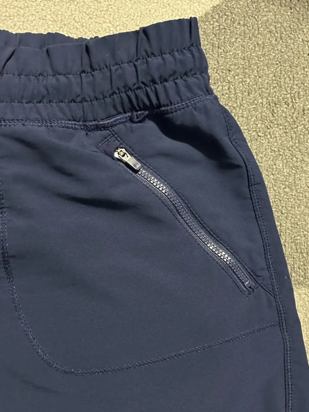 Tangerine Navy Rolled Hem Elastic Waist Running Athletic Shorts Women's Size XXL
